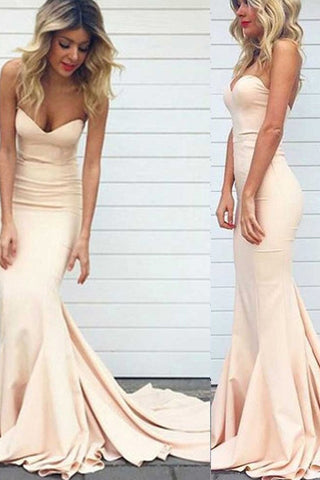 Trumpet/Mermaid Ivory Sweetheart Sleeveless Prom Dress