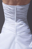 White Elegant Fluffy Strapless Ball Gown Rufffled Wedding dress