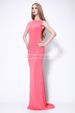 Watermelon Mermaid Long Open Back Prom Dress