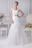 White Applique Cut Out Lace Up Embroidered Wedding Dress Dresses