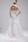 White Halter Ruffled Wedding Dress