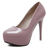 White Round Toe Women's Stiletto Prom Heels For Wedding