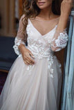 White Tulle Flower Lace Open Back Princess Wedding Ball Gown Dresses