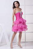 Fuchsia Strapless Princess Fit And Flare Prom Bridesmaid Dress.