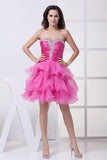 Fuchsia Strapless Princess Fit And Flare Prom Bridesmaid Dress.